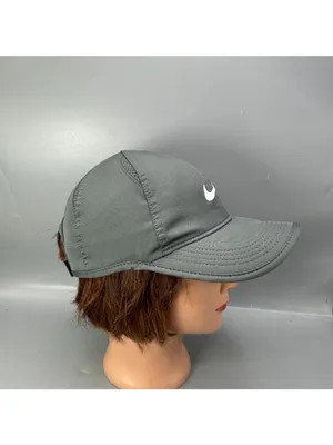 Nike Dri Fit Featherlight Golf Hat Womens One Size Gray Swoosh Logo Hook & Loop thumbnail 3