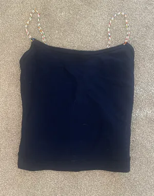 Blue Tank With Beaded Straps thumbnail 1