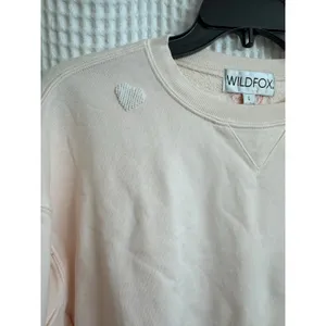 Wildfox Love Valentine's Pink Crewneck Embellished Sweatshirt Large NEW thumbnail 4