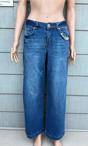 Women’s Telepatia blue Mid rise Wide Leg star size 5 thumbnail 1