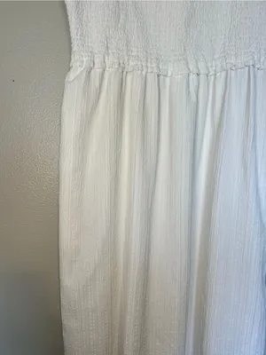 American Eagle Outfitters White Smocked Midi Coastal Dress Size XL thumbnail 4