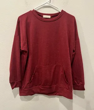 Red Long Sleeve Sweatshirt Size M by Perfect Peach thumbnail 1