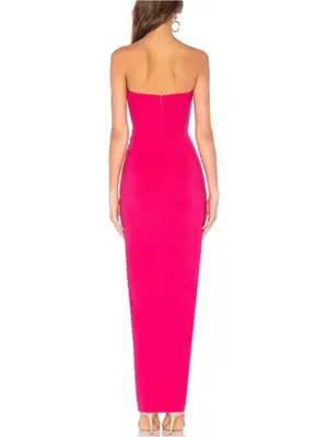 NBD Revolve Women’s Lucilda Strapless Bodycon Gown Hot Pink Maxi Dress thumbnail 5