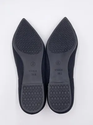 Vivaia Vienna Pointed-Toe V-Cut Ballet Flats Black Knit Women's Size 38.5 US 7.5 thumbnail 8
