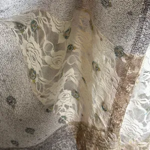 Vocal Apparel Mystic Shimmer Lace Tank‎ in Beige Size Large Lightweight V Neck thumbnail 6