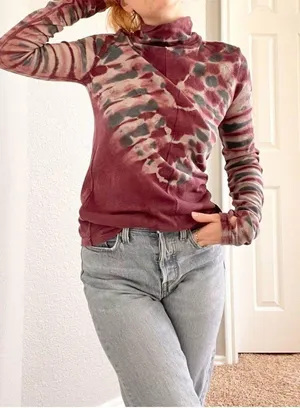 Tie Dye Tie It zip Turtleneck Top thumbnail 3