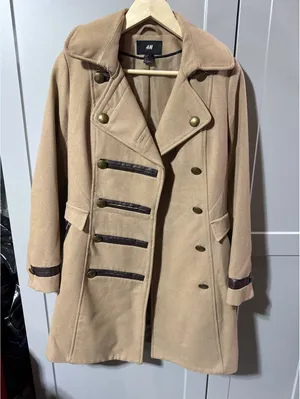 Chic Camel Wool Blend Military Style Coat - Size US 4 thumbnail 1