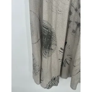 Le Lis Skirt Women‎ Medium Abstract Print Rayon Midi Modern Flowy Grey Black thumbnail 4