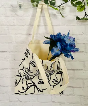 NEW Canvas Face Tote Bag thumbnail 10