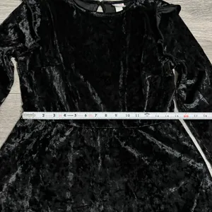 Mossimo Supply Black Velvet Crushed Long Sleeve Ruffle Trim Whimsigoth Dress L‎ thumbnail 13