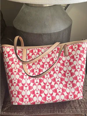 Authentic coach 1941 C monogram signature coated leather trim leather tote thumbnail 2