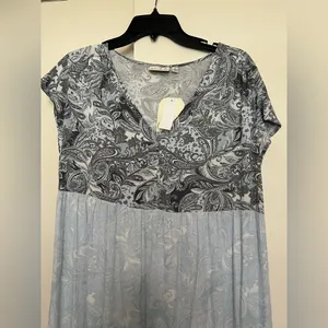 Wonderly Tiered Blue Paisley Maxi Dress Small‎ boho thumbnail 2
