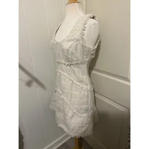 Anthropologie $180 White Scoop Neck Tweed‎ Tank Top Mini Dress Size 10 thumbnail 6