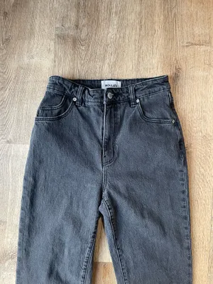 Rolla’s Original High Rise Straight Jeans Washed Black Denim Size 27 Aussie 9 thumbnail 2