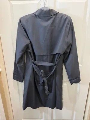 Brooks Brothers Navy Water Resistant Raincoat Trench Coat Storm Flap S thumbnail 4