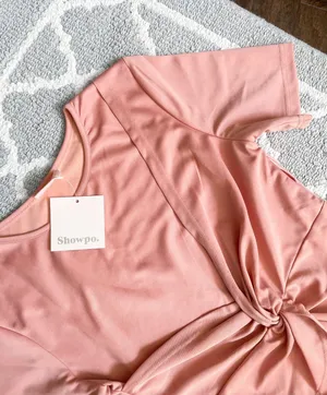Showpo Blush Pink Front Knot Mini Dress thumbnail 7