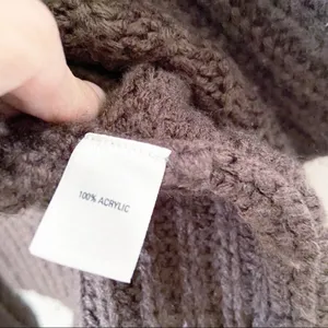 Hinge Cardigan Womens Brown Waterfall Open Chunky Knit Cropped Sweater thumbnail 3