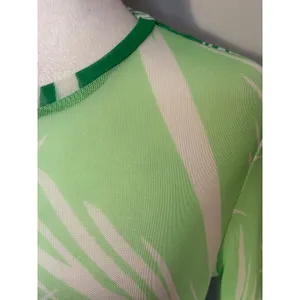 AFRM Green Tropical Palm Print Mesh Long Sleeve‎ Top Small NEW thumbnail 2