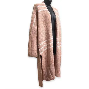 Essue Long Open Front Cardigan Sweater Blush White Size S thumbnail 3