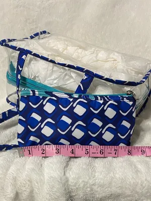 Blue Patterned Clear Travel Tote thumbnail 10