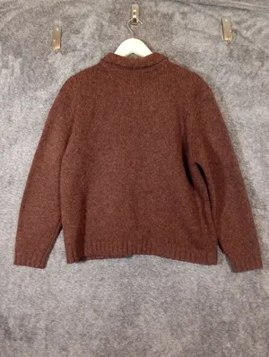 JEANNE Pierre Womens Wool Brown Collared Button Cardigan Sweater Grandpa Vintage thumbnail 6