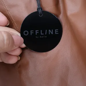 OFFLINE by Aerie Real Luxe Brown Faux Leather High Rise Leggings M thumbnail 4