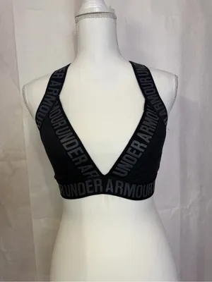 Under Armour Black Logo-Trim Sports Bralette thumbnail 2