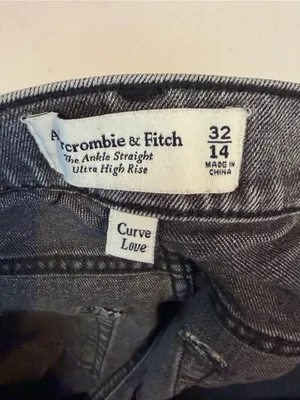 Abercrombie & Fitch Curve Love The Ankle Straight Ultra High-Rise Gray Wash Jean thumbnail 6
