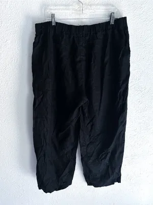 Quince 100% European Linen Pants Black XL Relaxed Quiet Luxury thumbnail 4
