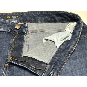 Lee Jeans Womens 20W Medium Relaxed Fit Straight Leg Mid Rise Dark Wash Denim thumbnail 11