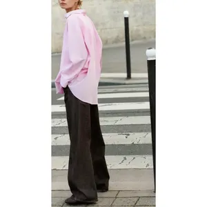 NWT ZARA Oversized Poplin Shirt Pink Size S thumbnail 2