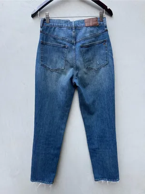 Madewell Perfect Vintage Crop Jeans High Rise Medium Wash Raw Hem Size 25 thumbnail 2