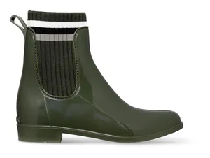 SERRA Women's Size 9 Olive Green Striped Slip-on Rubber Rain Boots New thumbnail 1