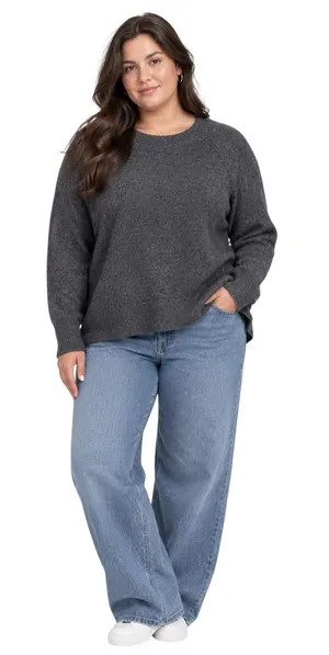 Vince Camuto Heather Gray Knit Crewneck Raglan Sleeve Sweater NWT Size 1X thumbnail 1