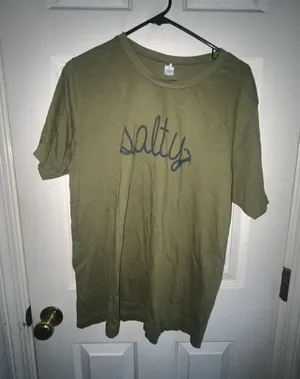 Alternative Apparel Salty Graphic Short Sleeve T-Shirt Olive Green thumbnail 1