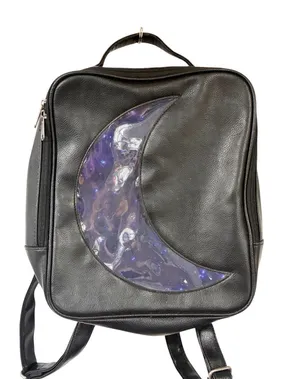 Loungefly Black Square Moon Celestial Cutout Backpack Bag thumbnail 1