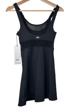Alo Airlift Double Trouble Tennis Dress XXS BLACK NWT thumbnail 5
