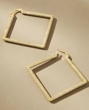 NWT Uncommon James Girl Boss 2.0 Geometric Hoop Earrings thumbnail 1