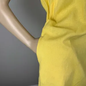 Briggs Yellow Linen Blend Pocket Dress Sz‎ M V-Neck Sleeveless Casual Above Knee thumbnail 5