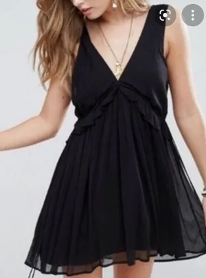 Free People Mini Dress Black thumbnail 1