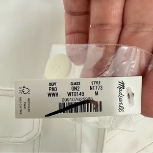 Madewell Women's Size‎ Medium Contrast-Stitch Popover Shirt Cream Classic Preppy thumbnail 4
