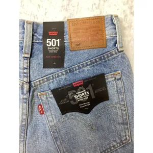 Levis Premium 501 High Rise Shorts Light Wash Distressed Denim 563270012 Size 24 thumbnail 5