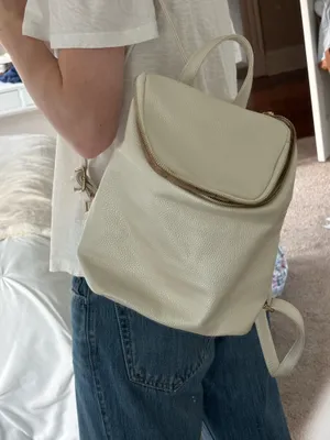 Cream Backpack Purse White thumbnail 2