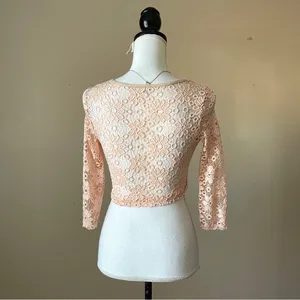 JASMINE | Pink Lace Crop Top Sz M thumbnail 6