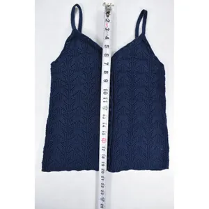 Aerie Navy Blue Pointelle Knit Button Front Camisole Sweater Tank Top Small thumbnail 7