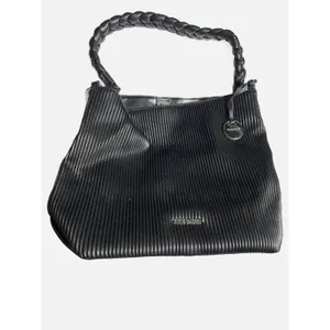 Steve Madden Hobo Bag Womens‎ Large Black Pleated Braided Handle Shoulder Tote thumbnail 2