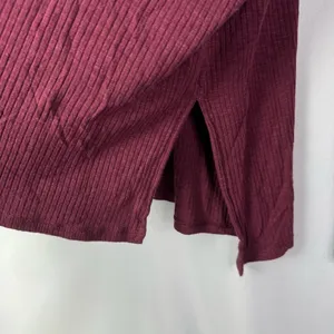 Aerie Offline Burgundy Red Ribbed Knit Relaxed Fit Henley Long Sleeve‎ T-Shirt S thumbnail 4