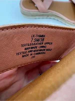 Lucky Brand Thimba Ankle Wrap Espadrille Sandal size 7.5‎ pink linen summer thumbnail 5