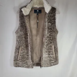 Simply Southern The Southern Shirt Company Heathered Zip Ultra Plush Sherpa Vest Women's Medium thumbnail 7