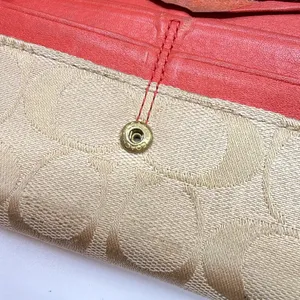 Coach Signature C Flap Orange Canvas Wallet thumbnail 8